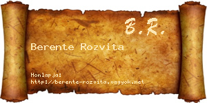 Berente Rozvita névjegykártya